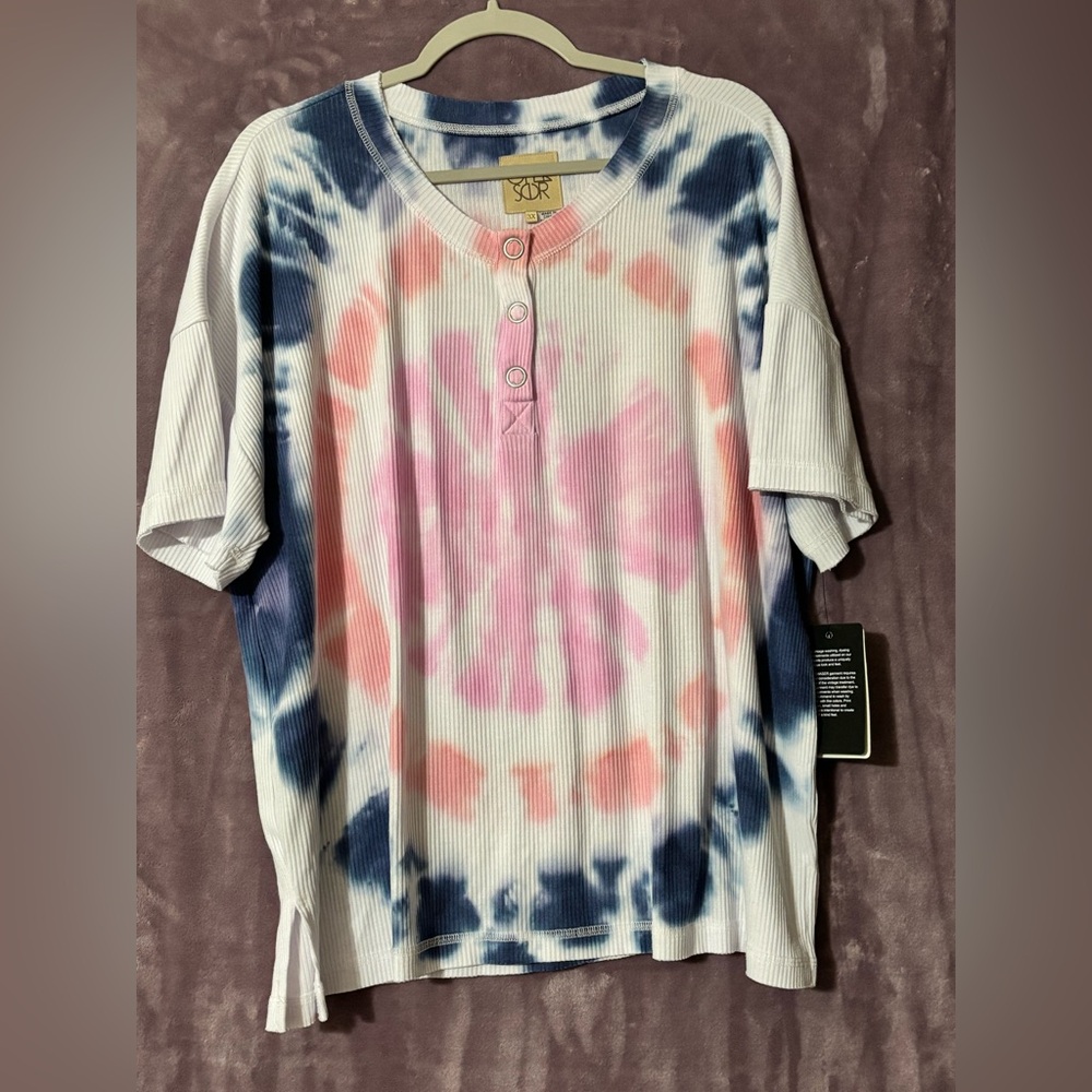 Chasor Tie-Dye Button-Up Shirt 3X NWT